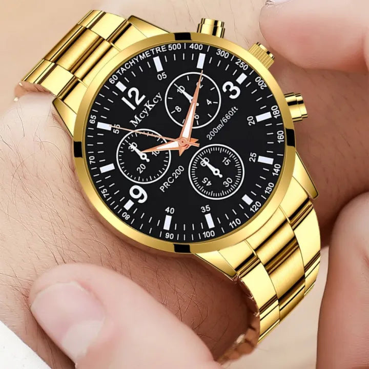 Pack of 2 Fashion Mens Stainless Steel Watches Wristwatch