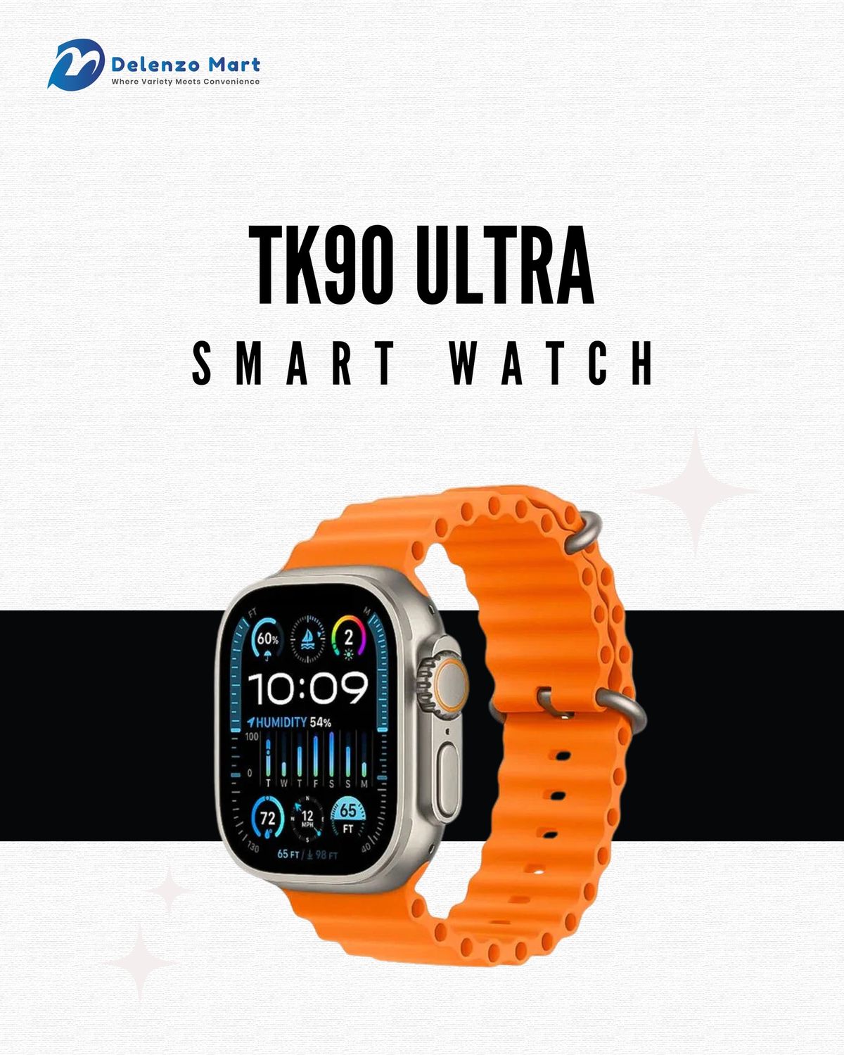 Tk90 10in1 smart watch big display wireless charging in god price